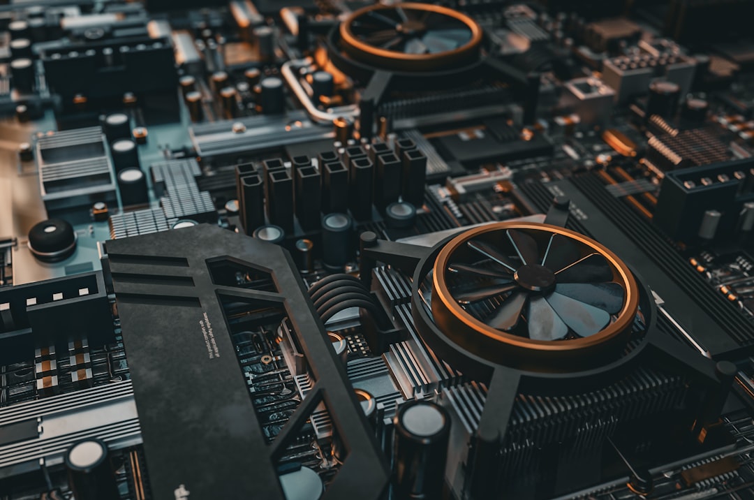 a close up of a computer motherboard
